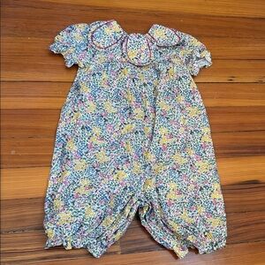 Luli & Me Multicolor Floral Romper